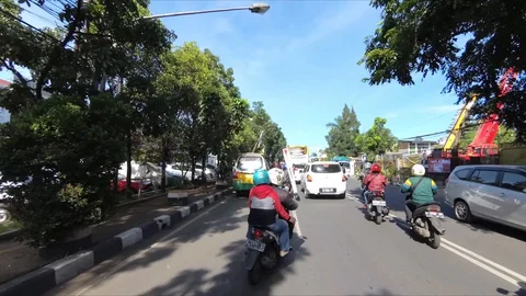 HYPERLAPSE Driving Through Ahmad Yani Street (Sukamiskin to Cicaheum) by Car Stock Footage 129763699