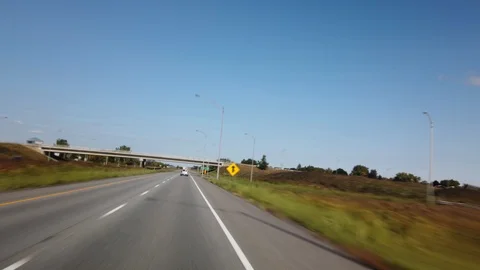 Hyperlapse Driving Through Highway North of Montreal During Summer Stock Footage 121316895
