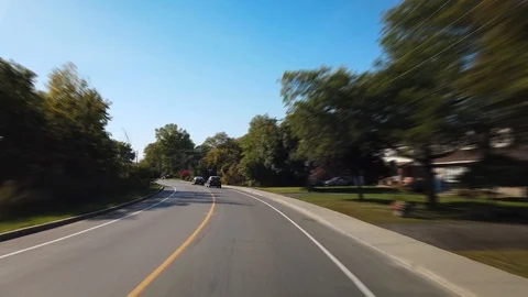 Hyperlapse Driving Through Nature Road Towards Senneville Stock Footage 123532164