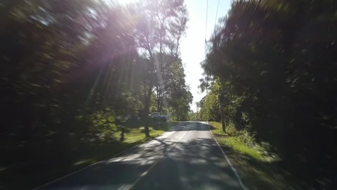 Hyperlapse Driving Through Peaceful Natural Road During Summer Day Stock Footage 123532295