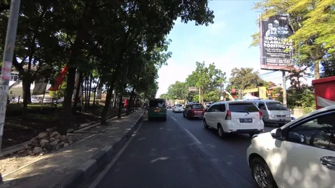 HYPERLAPSE Driving Through Surapati Street to Dago Street Via Gasibu by Car Stock Footage 129763854