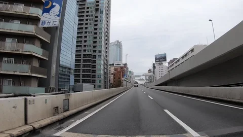 Hyperlapse Driving Tokyo Metropolitan Expressway, Japan Video stock 96340094