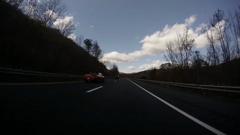 Hyperlapse Driving West on I-90 Massachusetts Turnpike Stock Footage 114586451