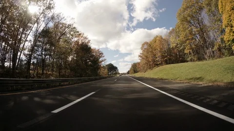 Hyperlapse Driving West on I-90  Massachusetts to New York State Stock Footage 114587122
