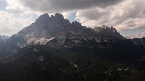 Hyperlapse Drone aerial view of Dolomiti Stock Footage 167059451