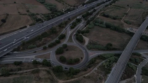 Hyperlapse of drone flight over highway Stock Footage 94833344