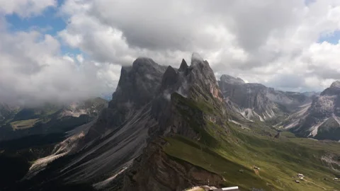 Hyperlapse drone view time-lapse at mountain Seceda Stock Footage 167059435