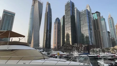 Hyperlapse Dubai marina Stock Footage 252254581