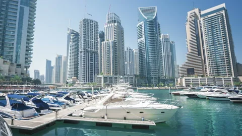 Hyperlapse, Dubai Marina, UAE Stock Footage 90216083
