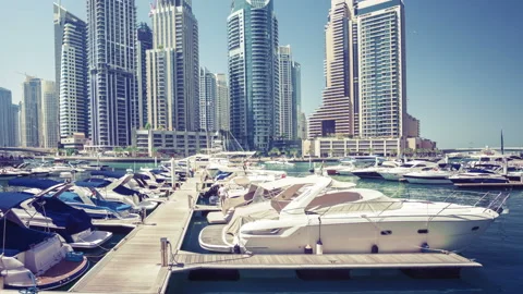 Hyperlapse, Dubai Marina, UAE Stock Footage 91217695