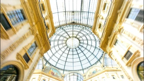Hyperlapse of the Duomo cathedral in Milan main square Piazza Duomo Stock Footage 127791685