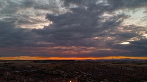 Hyperlapse Dusk Blue Hour Over Valdemoro Southern Madrid Spain 動画素材 338110611