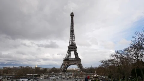 Hyperlapse of Eiffel tower, Paris Stock Footage 88025149