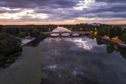 Hyperlapse Elster Flutbecken Leipzig Vídeo Stock 201491991