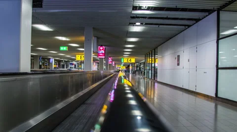Hyperlapse on escalator on airport Stock-Footage 50549431