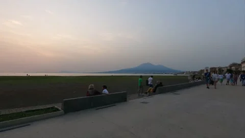 Hyperlapse: evening in front of Vesuvius Vidéo 244487567