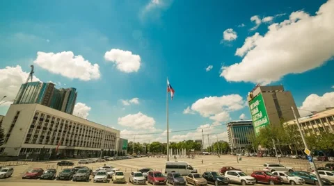 Hyperlapse the flag area Stock Footage 59937375