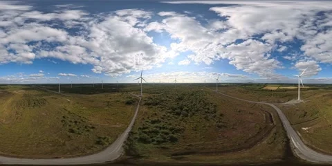 Hyperlapse of flight through Windfarm Stock Footage 345524465