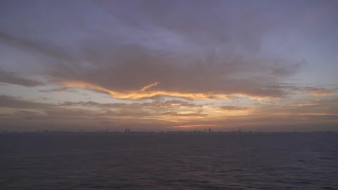 Hyperlapse of florida coastline and sunset from the sea Stock Footage 87396267