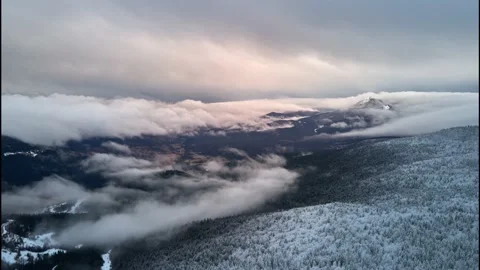 Hyperlapse of foggy mountain sunrise Stock Footage