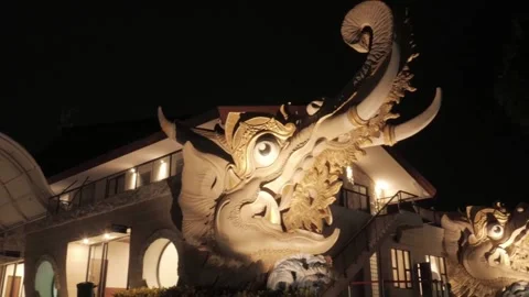 Hyperlapse Footage of Mina Elephant Statue at Sanur Harbor Stock Footage 232221557
