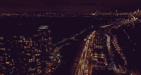 Hyperlapse with Gardiner Expressway in Toronto, Canada Stock Footage 97599383