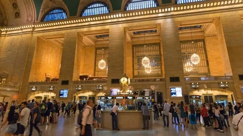 Hyperlapse of Grand Central Station interior Stock Footage 82984962