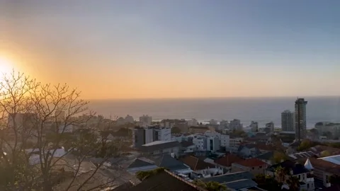 Hyperlapse of Green Point at sunset - South Africa Stock Footage 154410273
