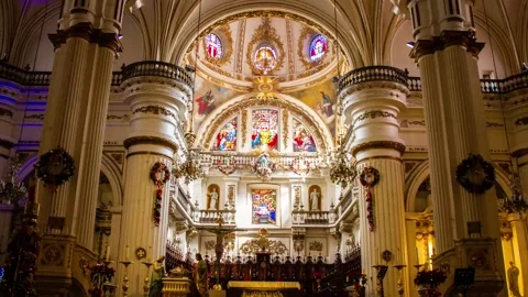 Hyperlapse of the Guadalajara Cathedral inside. Stock Footage 135255110