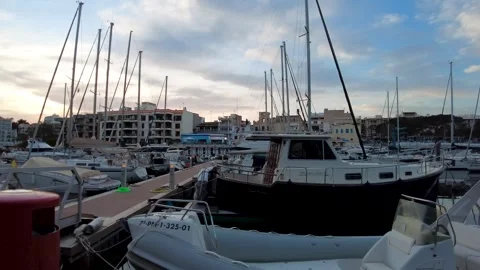 Hyperlapse in a Harbor at twilight Stock Footage 241080575