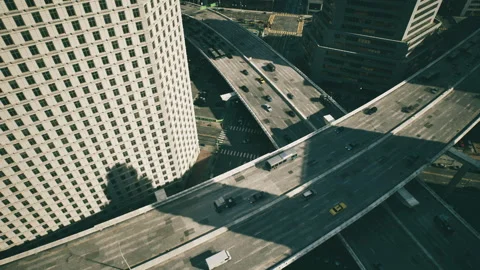 Hyperlapse of heavy traffic jams in a bustling urban environment during the day Stock Footage 321351859