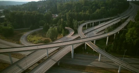 Hyperlapse of Highway 522 and I 405 freeway interchange Stock Footage 251248812