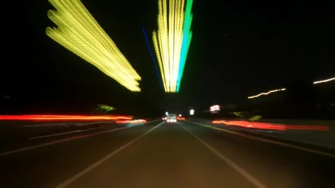 Hyperlapse on the highway Stock Footage 259566627