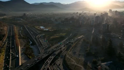 Hyperlapse Highway Santiago Stock Footage 165850322