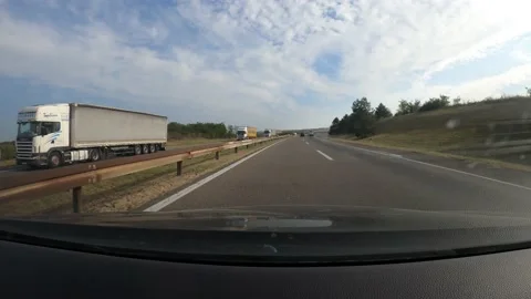 Hyperlapse on the highway through the city Stock Footage 143257129