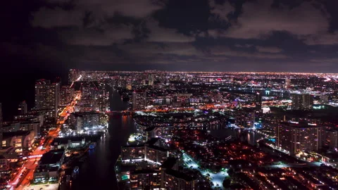 Hyperlapse Hollywood Florida at night Stock Footage 169263702