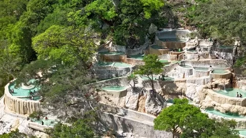 Hyperlapse hot spring pools tolantongo Stockbeeldmateriaal 311226949