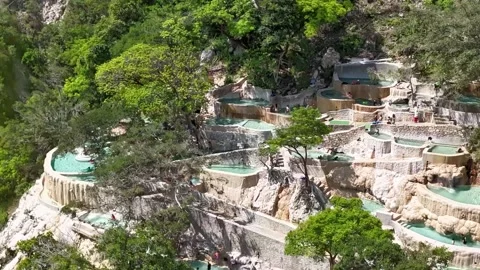 Hyperlapse hot spring pools tolantongo june Stockbeeldmateriaal 311227134