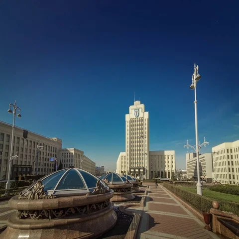 Hyperlapse of Independence square. Minsk, Belarus. 스톡 동영상 69562034