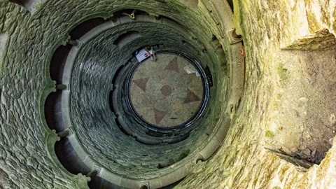Hyperlapse of initiatic well in Quinta da Regaleira, Sintra Stock Footage 114885778