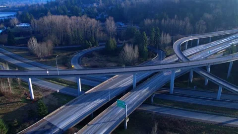Hyperlapse of interchange between Highway 522 and I 405 day time Stock Footage 262396130