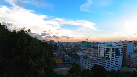 Hyperlapse of Kota Kinabalu cityscape view during Evening Stock Footage 112077050