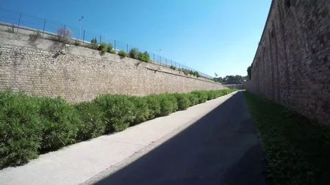 Hyperlapse  from la seyne sur mer traveling to Toulon trough  the bicycle line Stock Footage 81567368