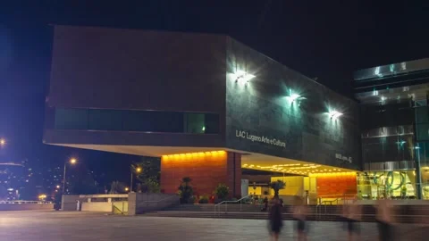 Hyperlapse of LAC Lugano Arte e Cultura, Lugano, Switzerland, Ticino Stock Footage 278006940