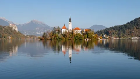 Hyperlapse of Lake Bled, Slovenia Video stock 118908413