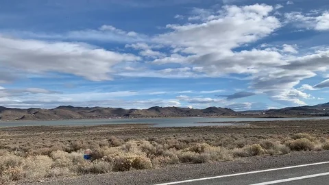 Hyperlapse of lake in Nevada Desert Stock Footage 125572312