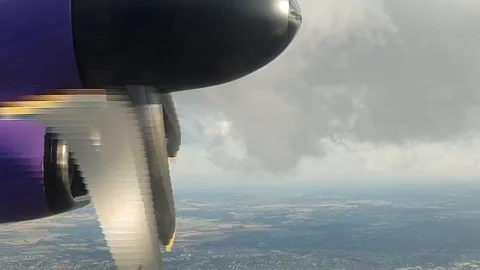 Hyperlapse of landing with propeller in the foreground Stock Footage 114886189
