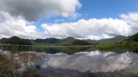 Hyperlapse landscape, the movement of the clouds Stock Footage 142267072