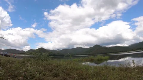 Hyperlapse landscape, the movement of the clouds Stock Footage 142267235