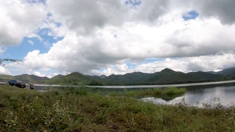 Hyperlapse landscape, the movement of the clouds Stock Footage 142267266